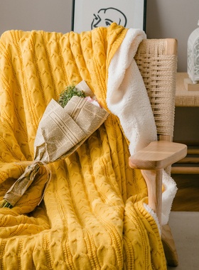 美式四季午睡小毯子 房办公室盖毯单双人沙发盖毯午休毯软装