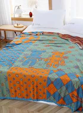 竹纤维盖毯纱布冷感毯夏季薄款毛巾被沙发毯冰丝凉感午睡空调毯子
