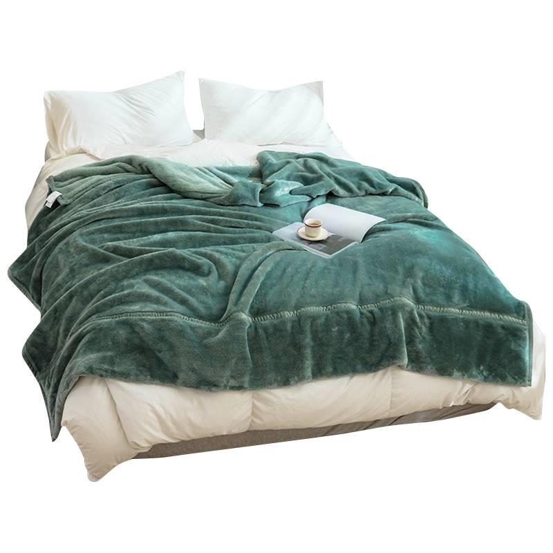 法兰绒毛毯被子冬季加厚双层珊瑚绒毯子床单人办公室午睡沙发盖毯