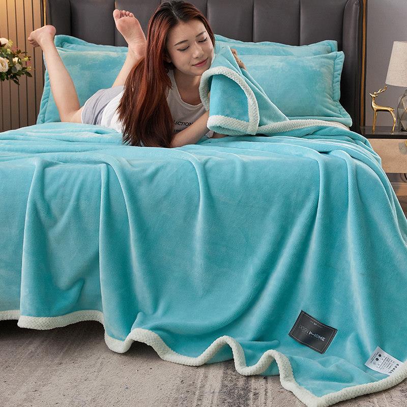 珊瑚法兰绒毯空调小毛毯加厚加绒牛奶绒盖毯床单被子单人铺床上用