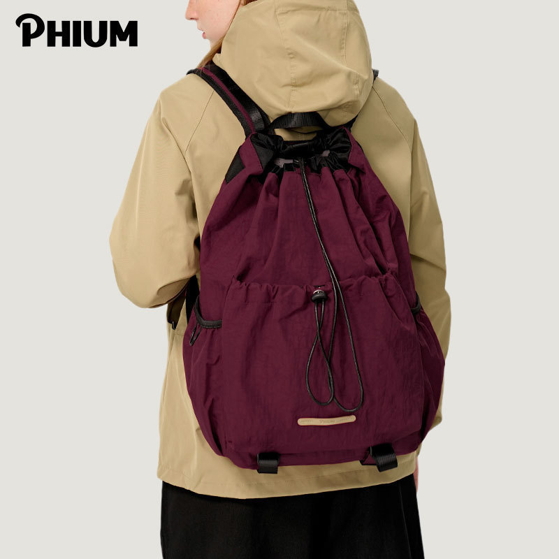 PHIUM® 2024轻便旅行包女户外登山包抽绳大背包男健身双肩包书包