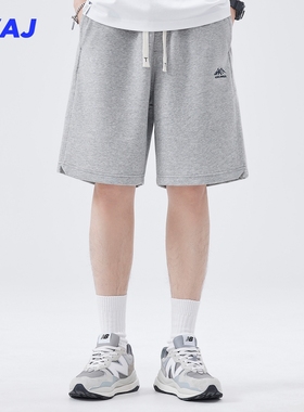夏季新款重磅美式纯色百搭短裤男休闲户外篮球运动五分裤针织卫裤