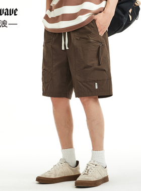 冰丝工装短裤男夏季薄款宽松多口袋直筒休闲裤美式户外速干五分裤