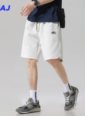 夏季新款重磅美式纯色百搭短裤男休闲户外篮球运动五分裤针织卫裤