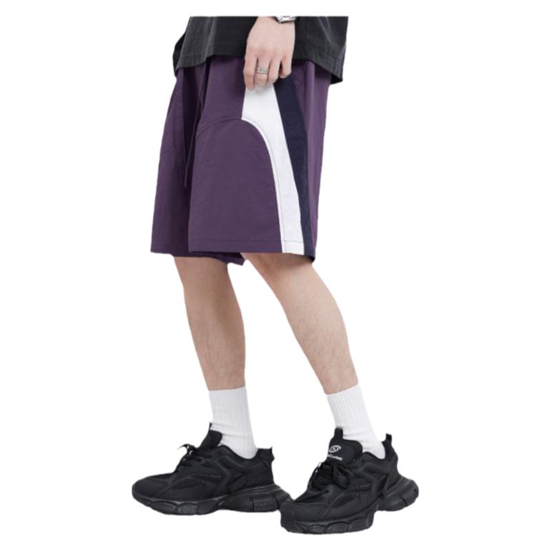 XAKA冰丝凉感速干紫色短裤男夏薄款户外运动美式休闲潮牌五分中裤