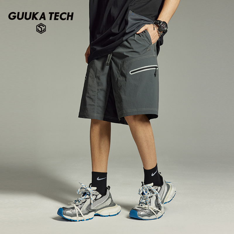 GuukaTech机能户外运动凉感速干透气五分裤男夏 美式休闲工装短裤