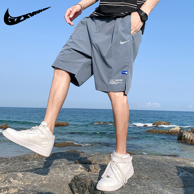 品牌短裤男夏季冰丝薄款透气五分裤青少年户外跑步打球速干运动裤