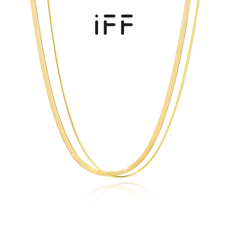【方枪枪推荐】IFF珠宝蛇骨链18K黄金项链锁骨链au750百搭素链女