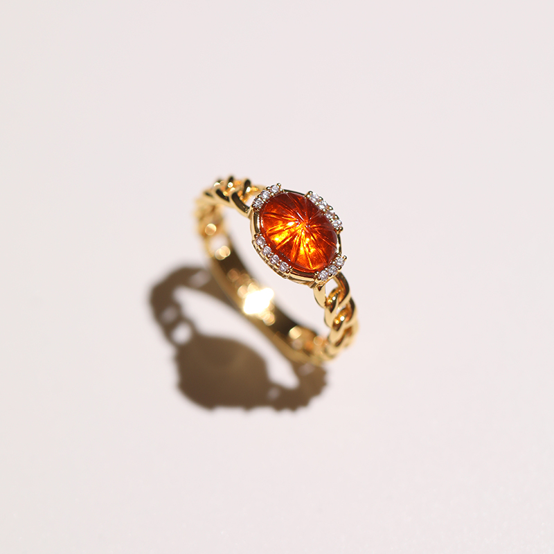 《烟火》有礼士多复古设计高级感红色简约日常纯银戒指环女气质