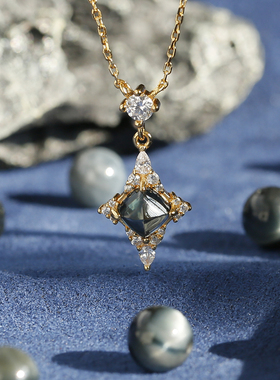 《洛希极限》原创设计糖塔托帕石星星项链银镀金宇宙浪漫锁骨链女