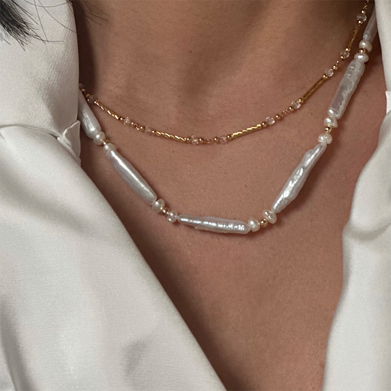 ZING法式复古气质天然巴洛克异形珍珠项链女小众设计高级感锁骨链