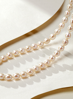 千叶珠宝S925银淡水珍珠项链女天然极强光高亮时尚正品送妈妈款