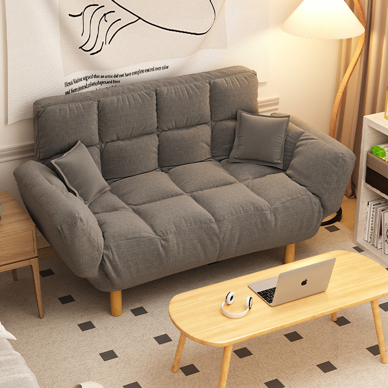 小户型布艺沙发客厅2023新款卧室懒人沙发公寓出租房折叠双人沙发