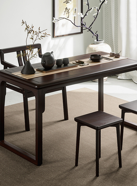 新中式实木茶桌椅家用客厅禅意茶室桌泡茶桌办公室功夫茶几小茶台