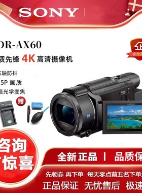 Sony/索尼 FDR-AX60高清数码摄像机家用旅游4K会议直播AX60 AX45A