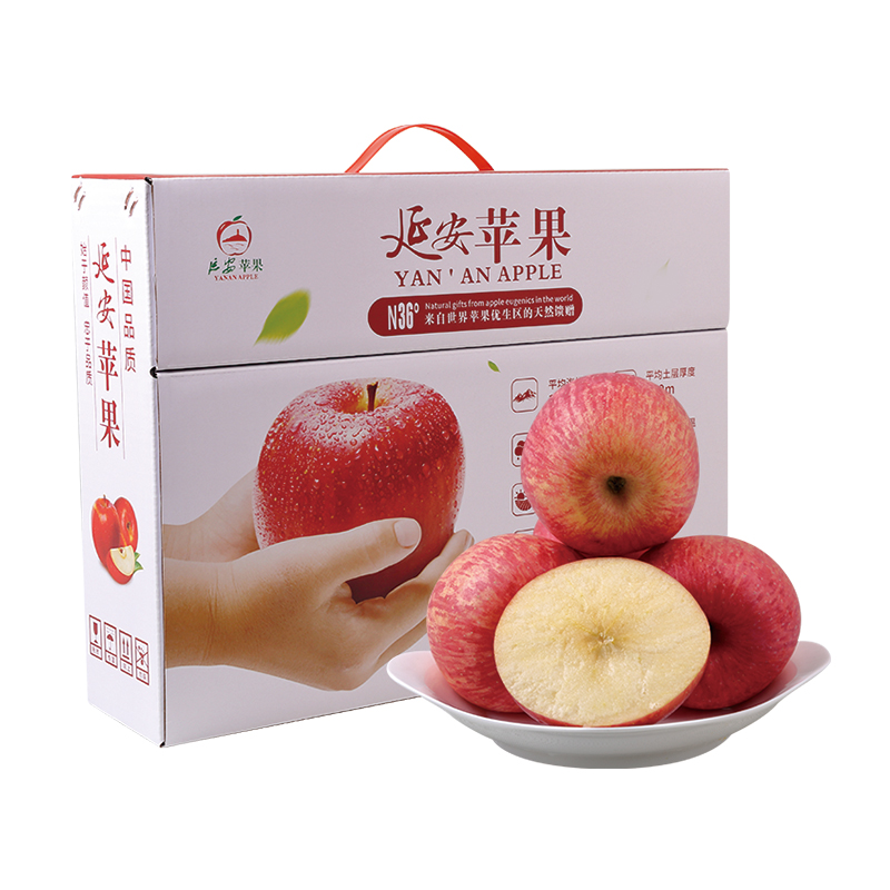 陕西延安红富士苹果12枚商品果精选装果径新鲜脆甜生鲜水果