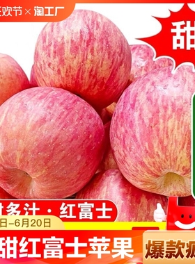 脆甜多汁红富士苹果新鲜水果产地批发大果山东烟台3斤/5斤/9斤