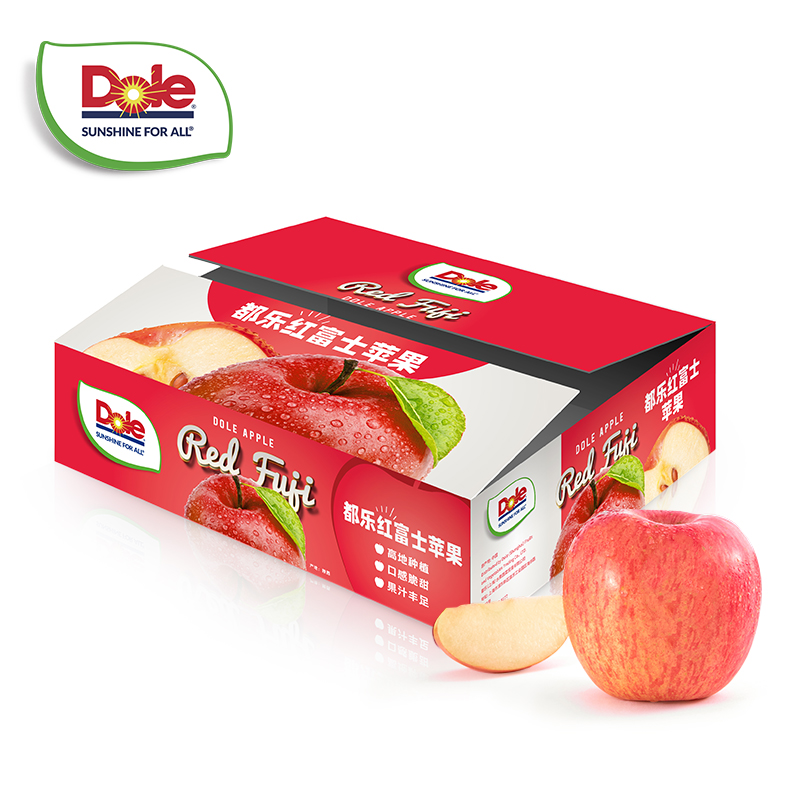 dole都乐红富士苹果2.25kg斤中果盒装新鲜水果
