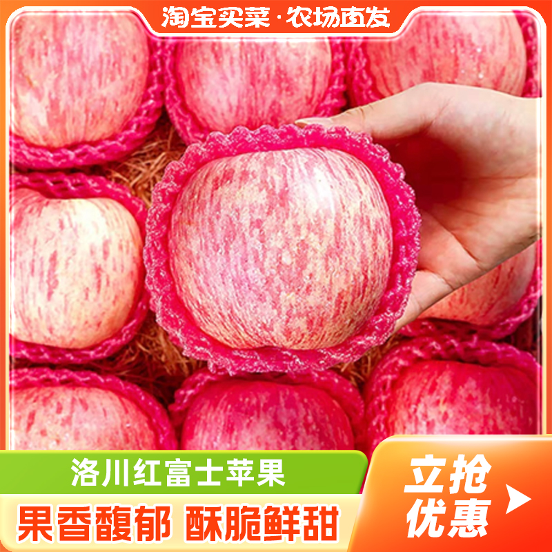陕西红富士苹果大果新鲜采摘孕妇水果整箱包邮淘客