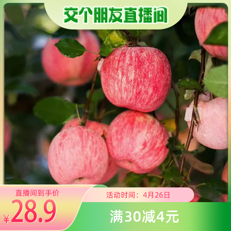 【交个朋友直播间】新鲜水果10斤装陕西洛川红富士苹果坏果包赔
