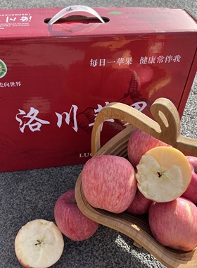 精品礼盒12颗装大果正宗陕西洛川苹果新鲜水果红富士脆甜送礼包邮