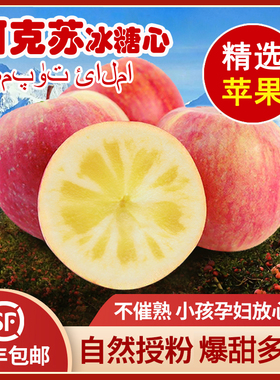 新疆阿克苏冰糖心苹果精选果新鲜水果脆香甜红富士苹果包邮