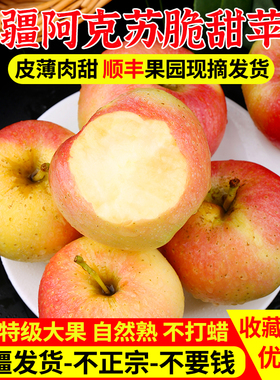 新疆阿克苏红富士苹果应当季新鲜水果丑苹果脆甜冰糖心10斤顺丰