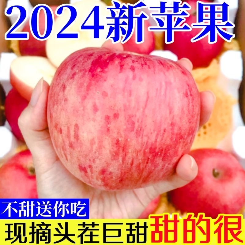 2024年新疆红富士苹果新鲜脆甜整箱水果批发一级自然黄金甄选精品