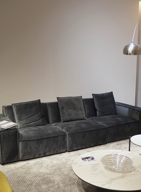 鼎德喜意式沙发头层牛皮简约真皮沙发客厅现代极简小户型客厅组合