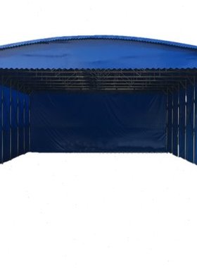 定制户外防雨伸缩帐篷移动物流大型电动遮阳蓬仓库推拉式活动雨棚