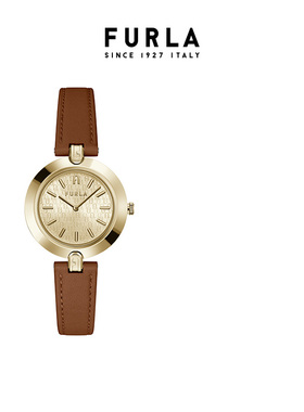【节日礼物】FURLA芙拉手表女士棕色表带轻奢时尚简约石英腕表