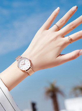 聚利时手表女2024新款简约气质情侣手表小众轻奢小表盘女士手表