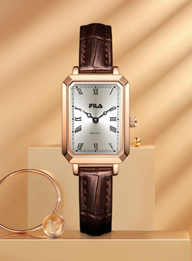 FILA斐乐女式手表复古轻奢小众腕表石英小方表礼盒送女友礼物6512