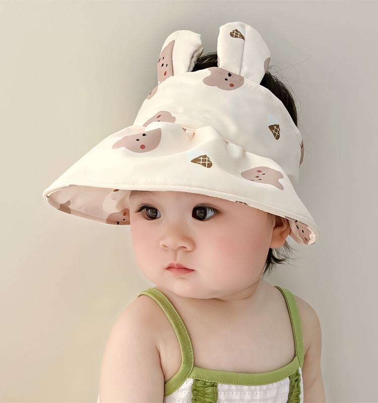 婴儿帽子夏季空顶帽男女宝宝遮阳帽大檐防晒帽初生太阳凉帽小月龄