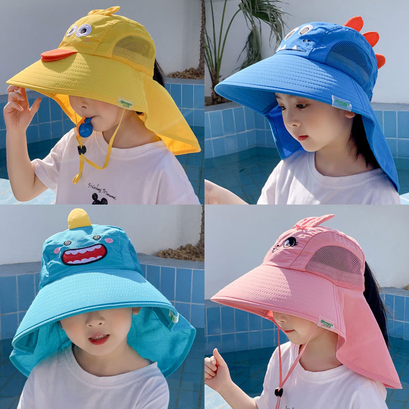 儿童遮阳帽新款防紫外线防晒帽男女童宝宝渔夫帽夏季薄网红太阳帽