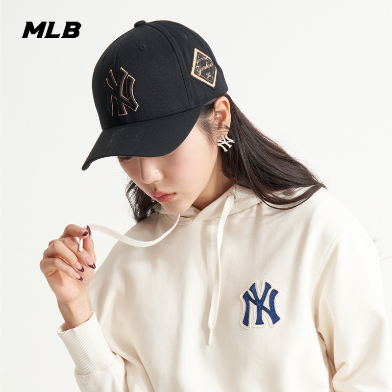MLB官方 男女情侣帽子硬顶棒球帽运动休闲鸭舌帽遮阳CP85
