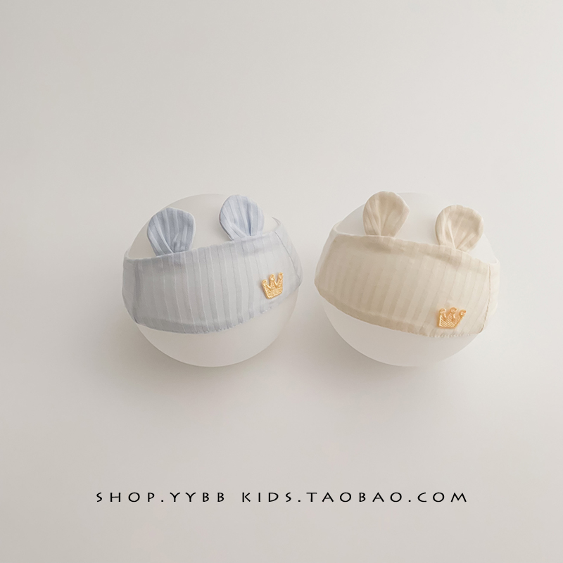婴儿护囱门帽子夏季薄款纯棉囟门发带新生儿男女宝宝夏天遮脑门帽