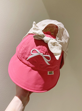 女童防晒帽大帽檐婴儿遮阳帽速干鸭舌帽宝宝太阳帽儿童帽子夏薄款