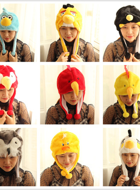 10件包邮卡通企鹅·小鸡黄鸭子猫头鹰鸟道具头饰装饰帽子头饰头套