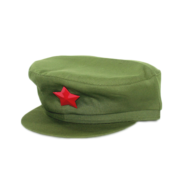 复古怀旧军帽 成人-儿童绿军帽红卫兵帽红军闪闪红星帽五角星帽子