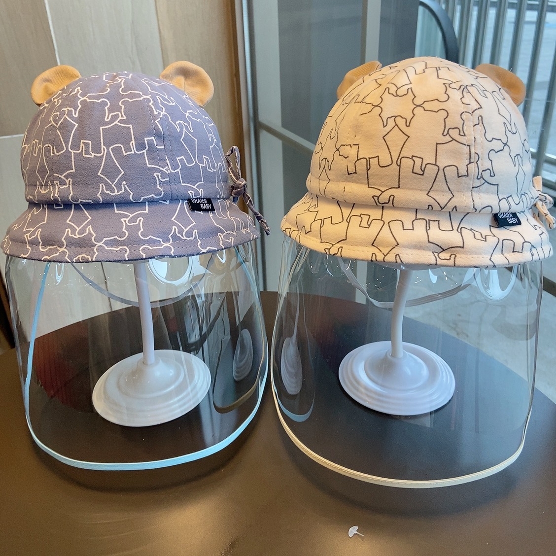 0岁初生婴儿防护面部罩外出0一3个月宝宝防飞沫帽子1小月龄防护帽