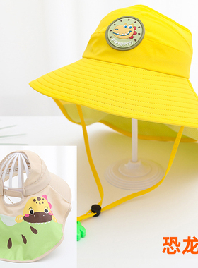 幼儿园户外帽子儿童专用春游安全出游夏季防晒薄透气小黄帽小学生