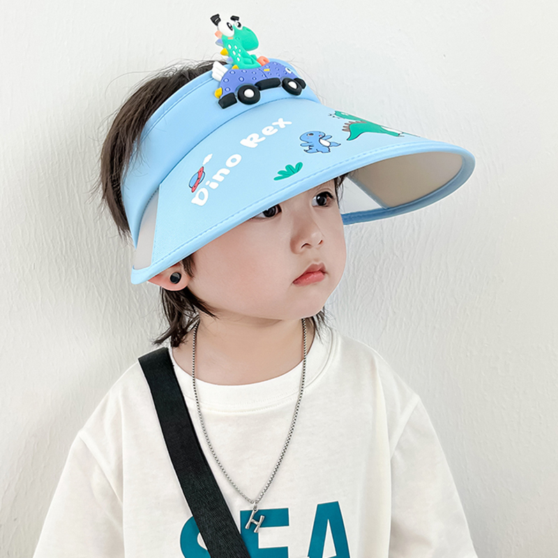 儿童防晒帽男童帽子夏季女童遮阳帽空顶帽太阳帽防紫外线新款2024