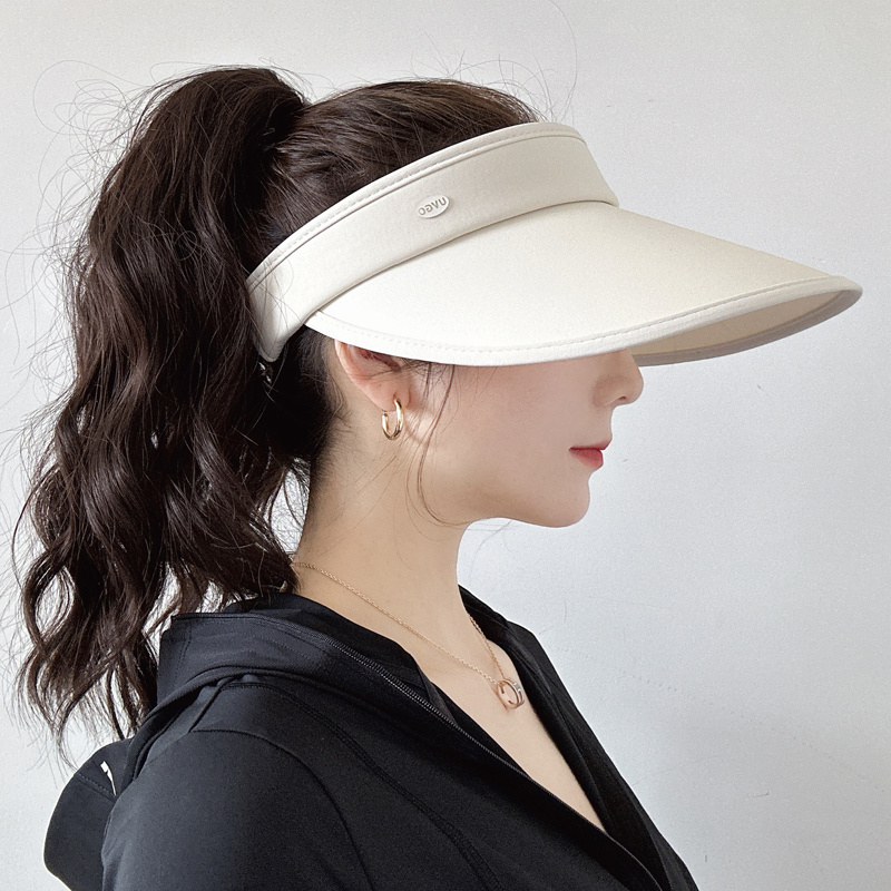 防晒帽女款夏季防紫外线遮脸运动户外空顶太阳帽子夏天透气遮阳帽
