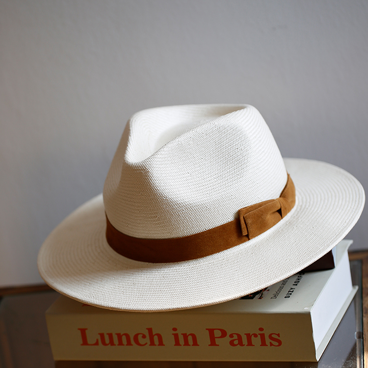一个多世纪的时髦 日本草爵士礼帽春夏轻便宽沿遮阳草帽