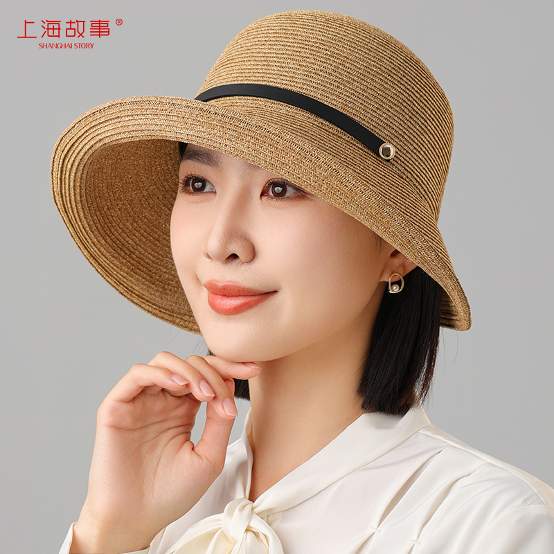 上海故事2024夏季新款帽子女款遮阳帽防晒休闲百搭度假出游礼盒装