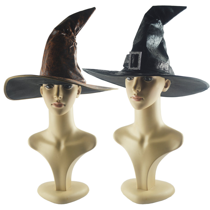 万圣节巫婆帽复古巫师帽魔法师帽子影视演出COS装扮哈利帽子发饰