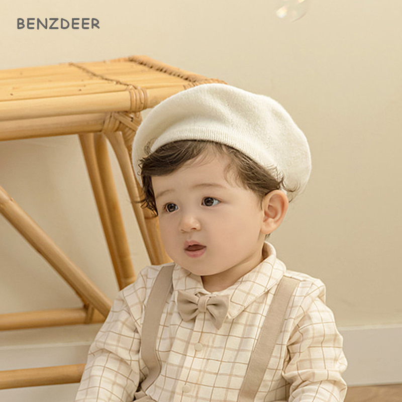韩国Benzdeer2023秋冬新品季韩版儿童针织贝雷帽男女宝宝保暖帽子