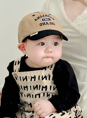 婴儿鸭舌帽春秋季拼色洋气小月龄遮阳帽子婴幼儿宝宝穿搭棒球帽