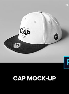 平檐帽子嘻哈街舞棒球帽logo印花图案设计贴图ps样机素材展示效果